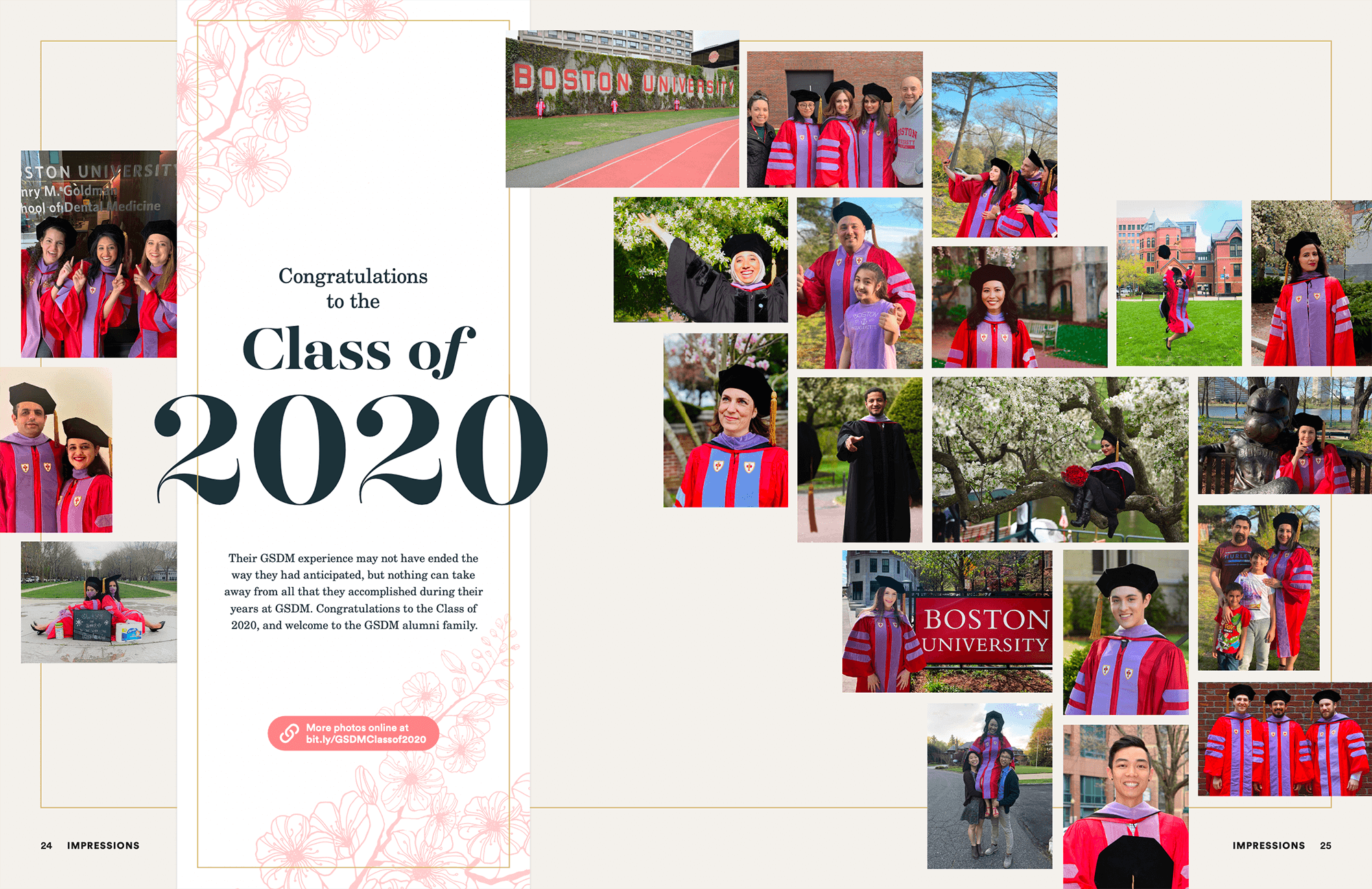 Arrangement of photos and large title which reads Class of 2020.